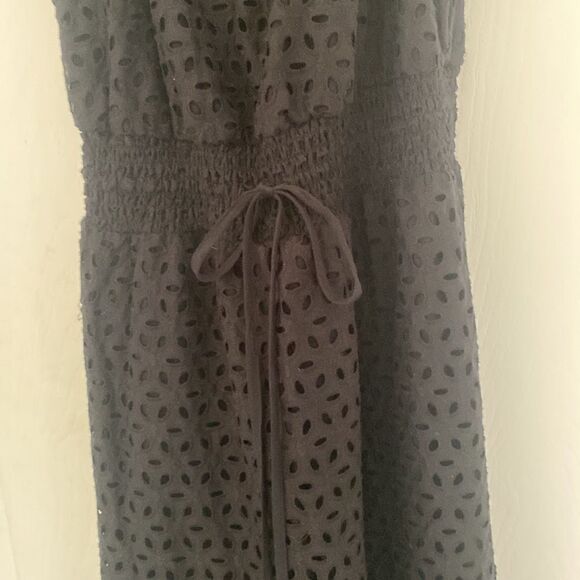 NWT INC black eyelet maxi dress , cinched waist size XS - Picture 3 of 7